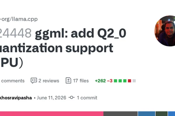 llama.cpp adds Q2_0 quantization for CPU to support Ternary Bonsai models