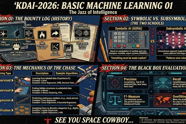 AI lecture covers history, symbolic vs. subsymbolic, and model evaluation