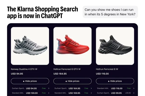 Klarna将实时购物搜索集成到ChatGPT中