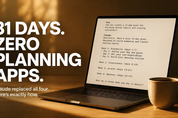 User leverages Claude AI to streamline monthly planning, replacing traditional apps