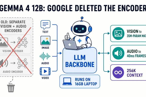 Google releases Gemma 4 12B for efficient laptop AI