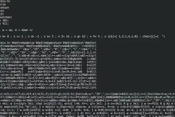 Pong game recompiles its own source code to win obfuscated C contest