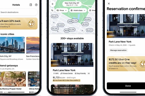 Uber 应用通过 Expedia 增加酒店预订功能，并考虑度假租赁