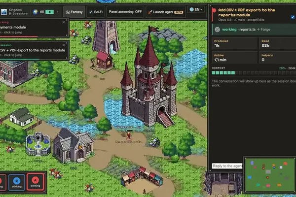 Developer visualizes AI coding sessions as a pixel-art kingdom