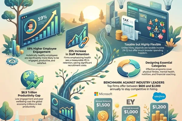 SmartKeys infographic details employee wellbeing stipends for remote work