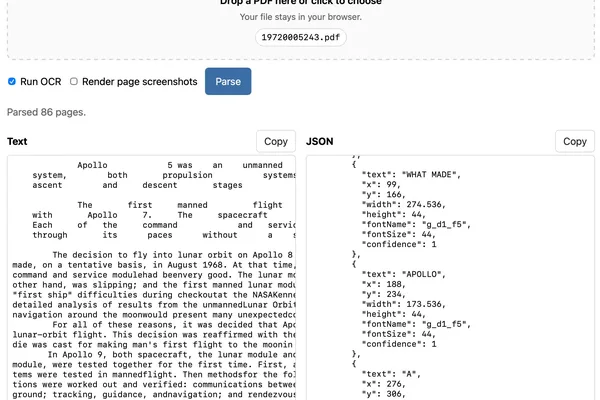 Simon Willison builds browser-based PDF text extractor LiteParse