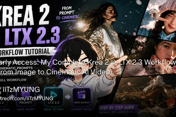 User shares tutorial on creating cinematic AI videos with Krea 2 and LTX 2.3