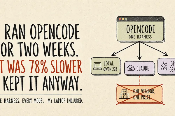 OpenCode's 78% slower speed is offset by its flexibility and local model integration