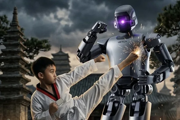 Chinese robot kicks child during live martial arts demo