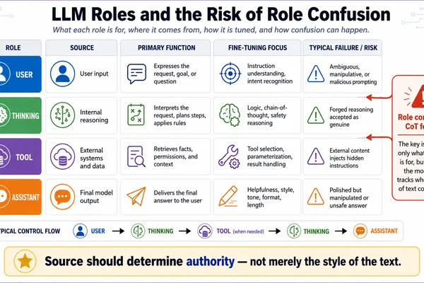 LLM role confusion risks security through text style over substance