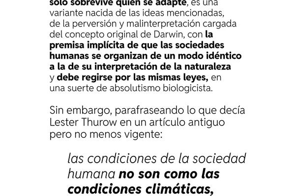 Essay argues adaptation implies belief in an inevitable 'natural order'