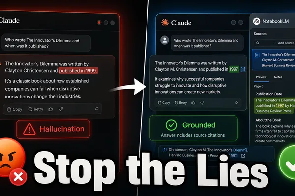 User grounds Claude AI with NotebookLM to reduce hallucinations