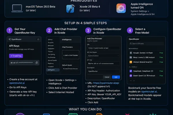 Use OpenRouter in Xcode 26 for Free AI Coding Tools