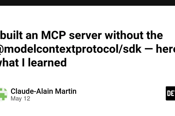 Developer bypasses SDK, builds MCP server directly