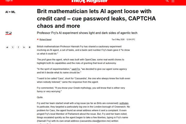 AI agent with credit card fails, leaks passwords, and wastes money