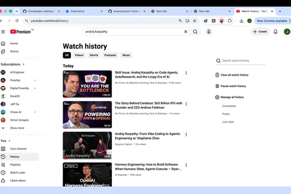 Chrome Extension Extracts YouTube Transcripts for AI Wiki