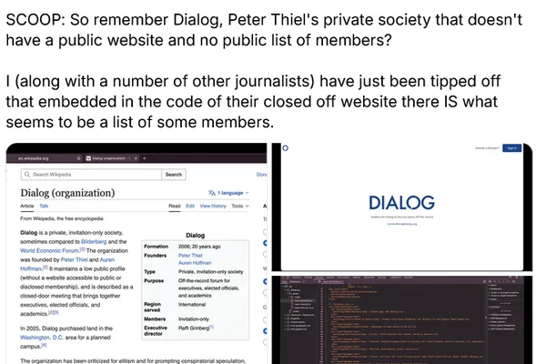 Dialog Organization Leak Involves Peter Thiel and "EpsteinClass"