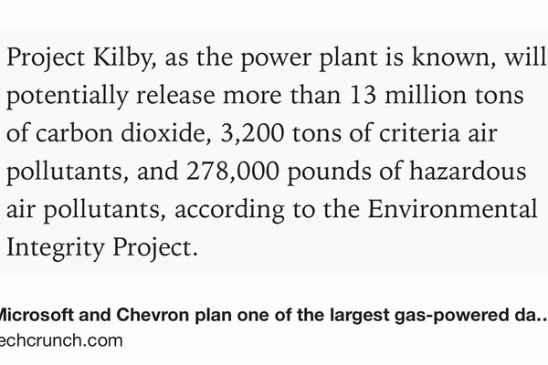 Microsoft 和 Chevron 计划建设大型燃气数据中心项目