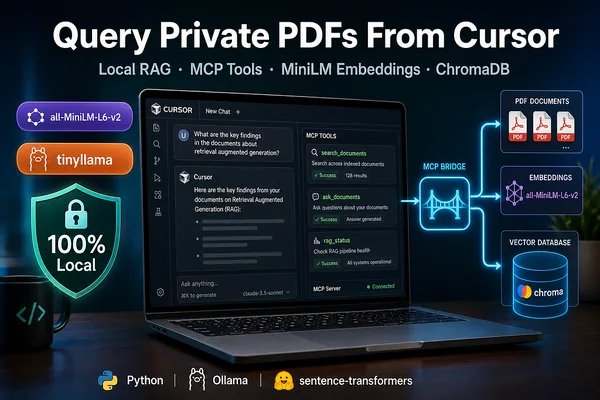 Cursor IDE integrates local RAG via MCP tools for private PDF querying