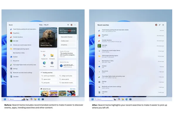 Microsoft 简化 Windows 11 搜索框，采用更简洁的界面和更少的广告