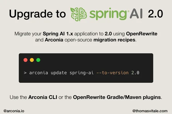 Spring AI 2.0 发布并提供自动化升级工具