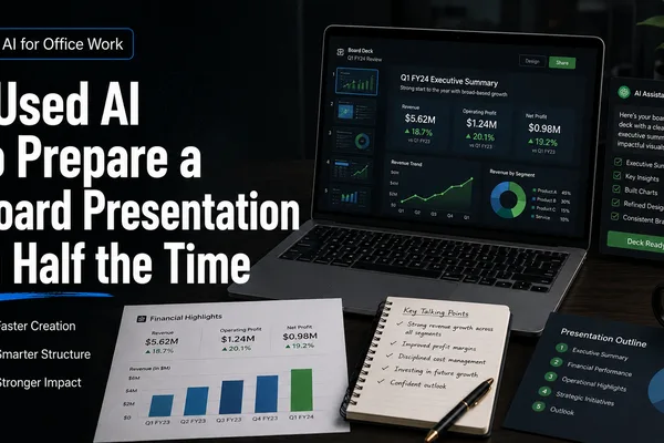 User leverages Claude AI to accelerate board presentation creation