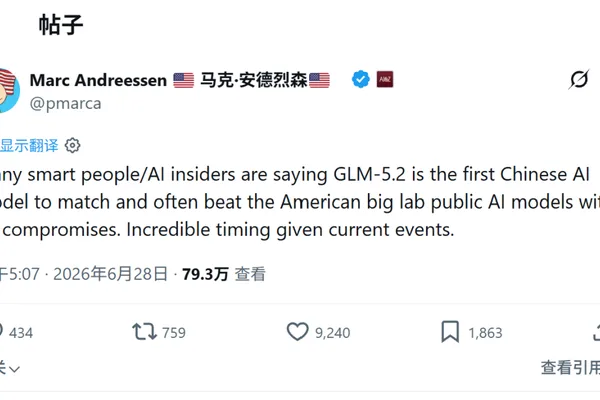 China's GLM-5.2 open-source model challenges top closed-source AI · 1 source tracked