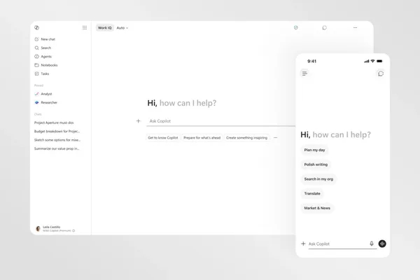 Microsoft 推出极简设计，全面革新 Copilot 以提升生产力应用体验