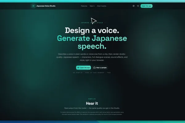 Free in-browser TTS app uses open Japanese model for creators