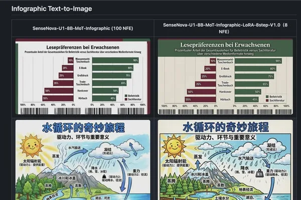 SenseNova U1 releases 8-step LoRA for faster infographic generation