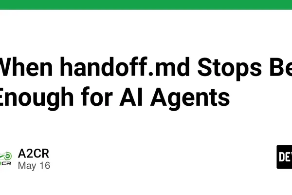 A2CR offers AI agent handoff layer beyond simple Markdown files