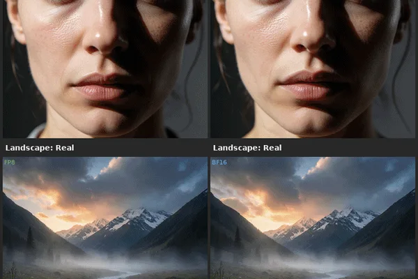 Krea2 performance comparison: Fp8 vs bfloat16 shows minimal difference