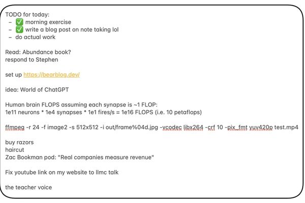 Andrej Karpathy shares his simple 'append-and-review' note-taking method
