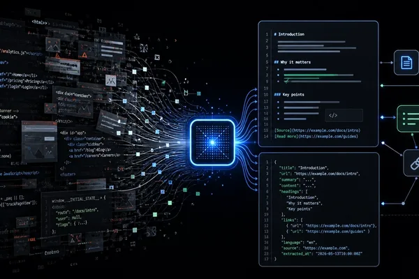 Raw HTML hinders LLM performance, Markdown preferred