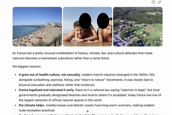 ChatGPT displays child nudity in response to general naturism query