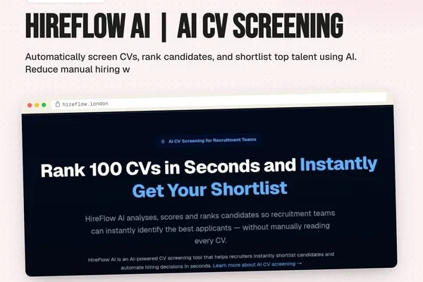 HireFlow AI automates CV screening and candidate ranking