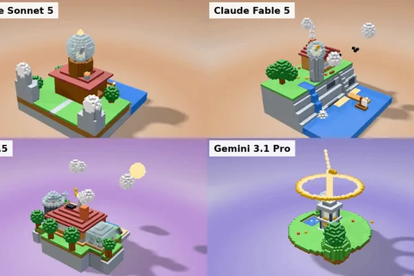 AI Models Sonnet 5, Fable 5, GPT-5.5, and Gemini Compared in Voxel Test