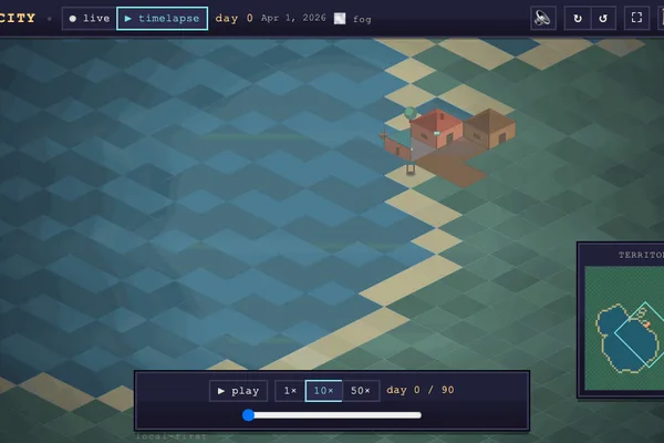 AI coding agent builds pixel city using Claude Code