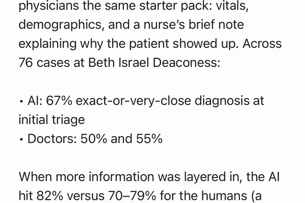 OpenAI's reasoning AI outperforms doctors in ER patient diagnosis