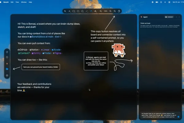 Mac 应用 Bonsai 通过空间图简化 AI 代理开发