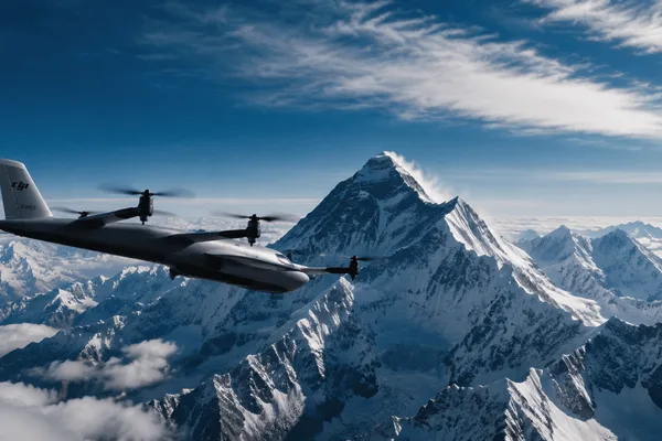 DJI's EV50 drone flies over Everest, demonstrating 100km cargo capability