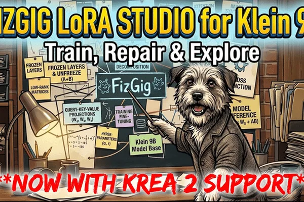 Fizgig LoRA 训练工具增加了 Krea 2 支持和更快的推理速度