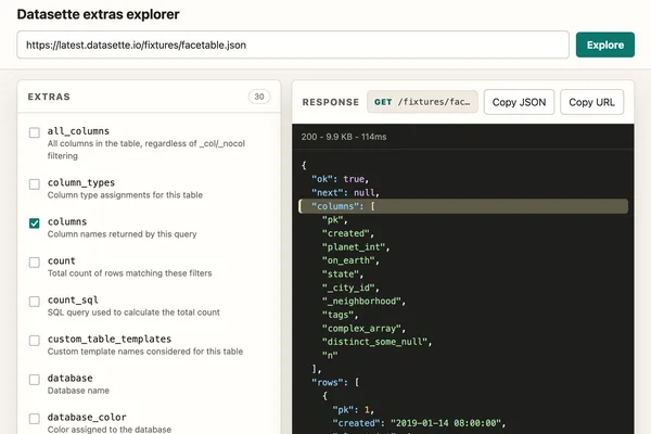 Datasette 1.0a33 添加了 API 扩展，并使用 AI 来改进 explorer