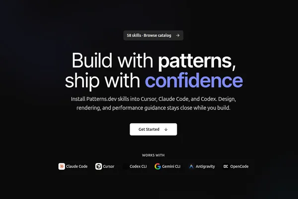 Patterns.dev adds 58 design patterns for AI coding agents
