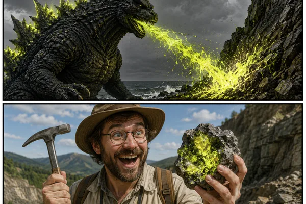 ChatGPT humorously explains radioactive mineral origins
