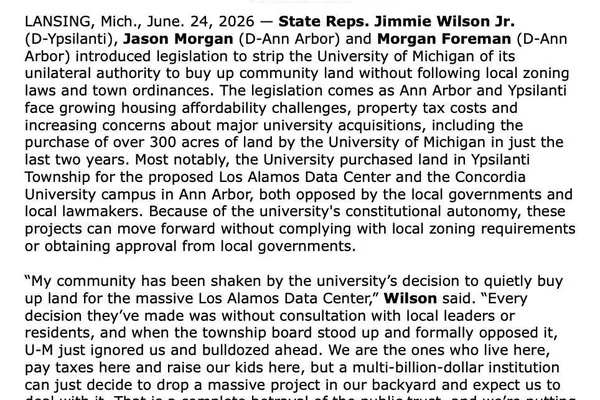 Michigan lawmakers introduce data center regulation legislation
