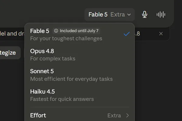 Anthropic 的 Fable 5 可能将于 7 月 7 日从专业会员中移除