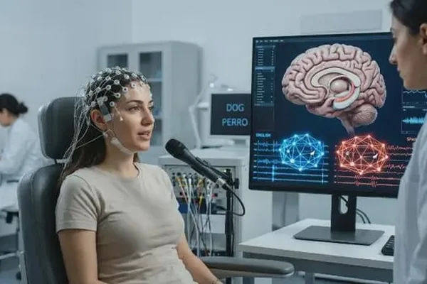 Brain's bilingual processing mirrors LLM vector space isomorphism