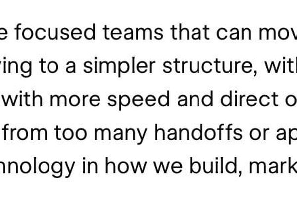 User questions organizational restructuring methods