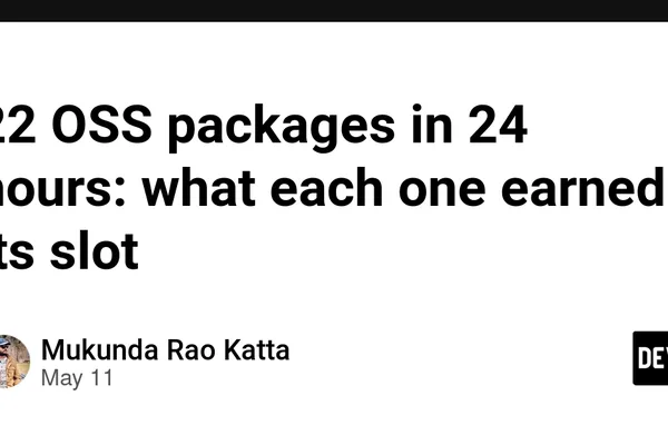 Developer ships 22 OSS packages, prioritizing unique problem-solving
